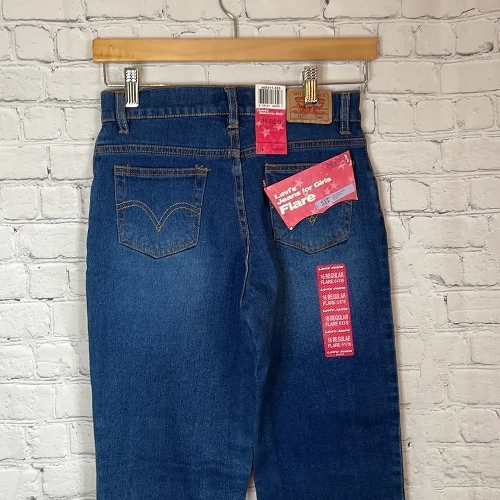 LEVI’S Girls 517 Regular Fit Flare Jeans size 16 new with tags‎